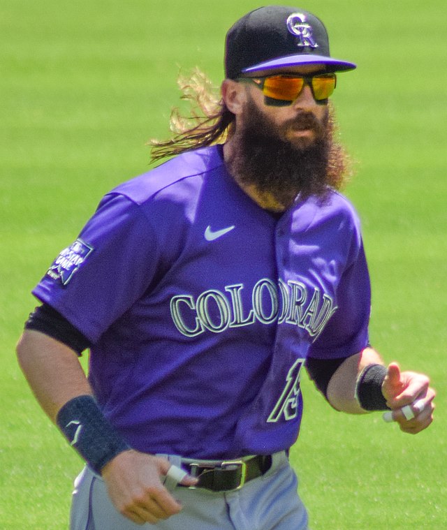 Charlie Blackmon in action, representing the height of baseball excellence stemming from Suwanee, GA.